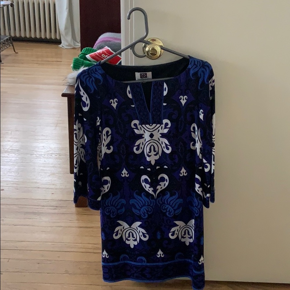 Laundry by Design blue,black white dress.